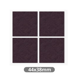 Hantums Lot de 4 feutres adhésifs carrés 44x38mm - Marron