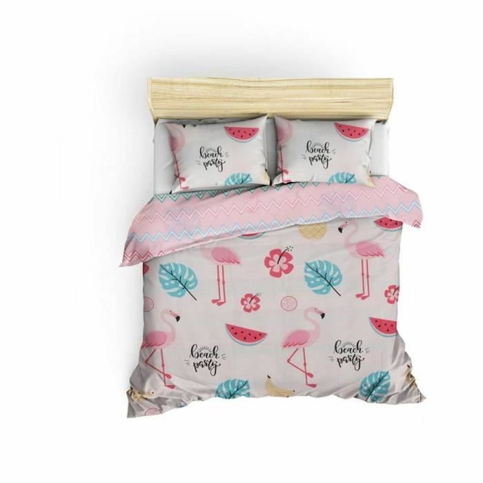 BigBuy Home Parure de couette King size Blanc, Rose, Bleu et Jaune, 3 pièces BigBuy Home Parure de couette King size Blanc, Rose, Bleu et Jaune, 3 pièces