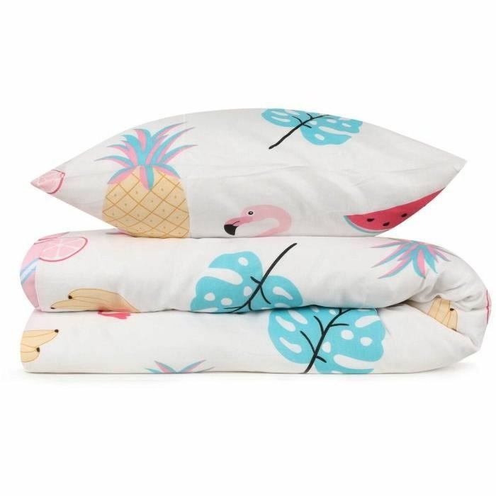 BigBuy Home Parure de couette King size Blanc, Rose, Bleu et Jaune, 3 pièces BigBuy Home Parure de couette King size Blanc, Rose, Bleu et Jaune, 3 pièces
