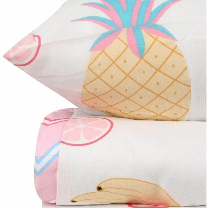 BigBuy Home Parure de couette King size Blanc, Rose, Bleu et Jaune, 3 pièces BigBuy Home Parure de couette King size Blanc, Rose, Bleu et Jaune, 3 pièces