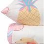 BigBuy Home Parure de couette King size Blanc, Rose, Bleu et Jaune, 3 pièces