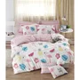 Parure de lit 1 housse de couette 220 x 240 cm + 2 taies d'oreiller 60 x 60 cm en Coton et Polyester Blanc, Rose, Bleu, Jaune - 120 fils