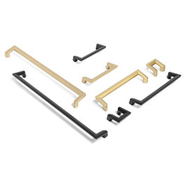 GIUSTI Poignée Celso Noir Mat et Or Satiné, Entraxe 320mm
