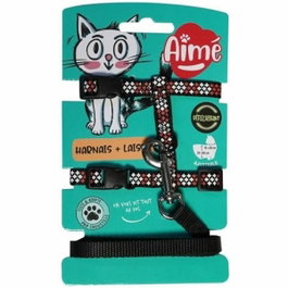Aimé Kit harnais et laisse réfléchissant Rouge pour Chat