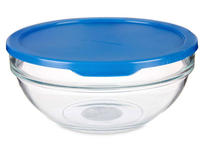 Pasabahce Boîte de Conservation Ronde Chefs avec Couvercle Bleu 1135 ml 17x7x17 cm (Set de 4)