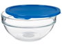 Pasabahce Boîte de Conservation Ronde Chefs avec Couvercle Bleu 1135 ml 17x7x17 cm (Set de 4)