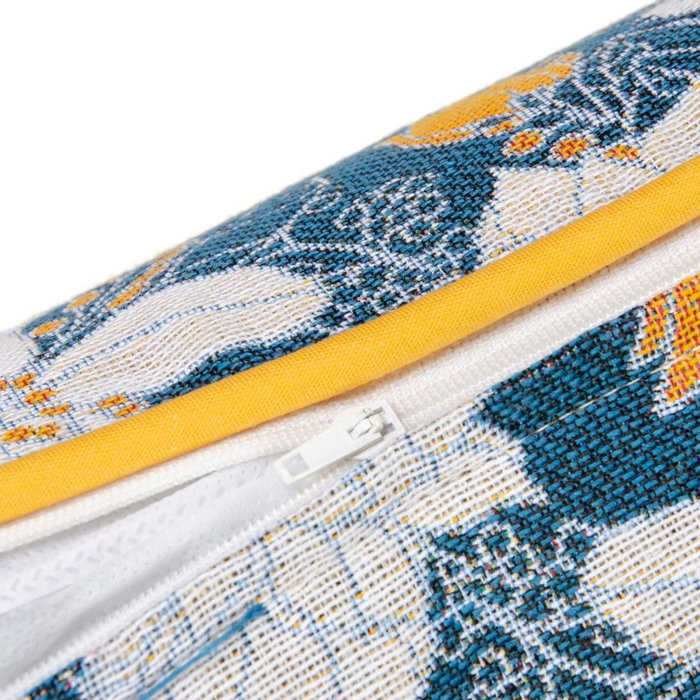 BigBuy Home Coussin Bleu Fleurs 60 x 10 x 40 cm