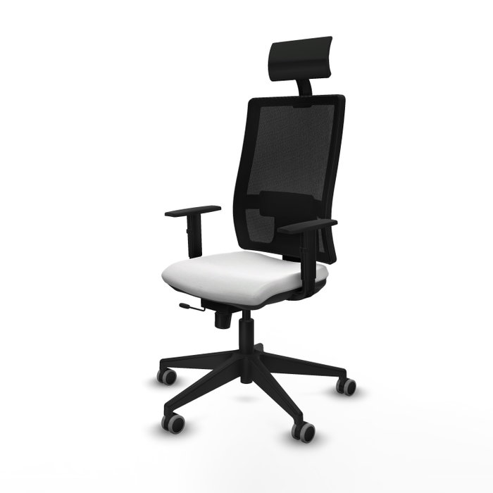 Piqueras y Crespo Chaise de Bureau Horna avec Appui-tête, Blanc et Noir