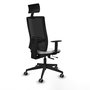 Piqueras y Crespo Chaise de Bureau Horna avec Appui-tête, Blanc et Noir