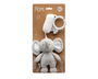KioKids Peluche Sonajero Elefante Gris - Hochet et Mangeoire Doux pour Bébés +0 Mois, Sonnette et Jouet d'Éveil Sensoriel pour Corde de Lit et Poussette