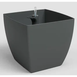 Artevasi Pot de fleurs avec pieds Siena SWS 30 MA, pour intérieur et extérieur, en plastique résistant aux UV, Ø30 x H27 cm (17,5 L), couleur gris anthracite