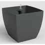 Artevasi Pot de fleurs avec pieds Siena SWS 30 MA, pour intérieur et extérieur, en plastique résistant aux UV, Ø30 x H27 cm (17,5 L), couleur gris anthracite