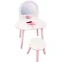 Fun House Coiffeuse Danseuse Ballerine avec Tabouret - Coiffeuse Enfant H 80 cm x L 60 cm x P 40 cm, Tabouret H 26.9 cm - Miroir Acrylique Incassable - Montage Facile