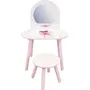 Fun House Coiffeuse Danseuse Ballerine avec Tabouret - Coiffeuse Enfant H 80 cm x L 60 cm x P 40 cm, Tabouret H 26.9 cm - Miroir Acrylique Incassable - Montage Facile