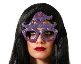Atosa Lunettes Violettes Brillantes avec Design de Chapeau de Sorcière