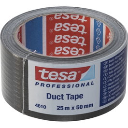 Tesa Ruban adhésif en tissu 25 m x 50 mm Noir 04610