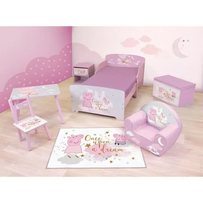 Fun House Lit enfant Peppa Pig avec sommier à lattes 140 x 70 cm - Collection FUN HOUSE PEPPA PIG - Modèle 713497 - Pour transition du lit bébé