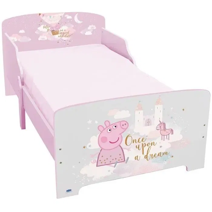 Fun House Lit enfant Peppa Pig avec sommier à lattes 140 x 70 cm - Collection FUN HOUSE PEPPA PIG - Modèle 713497 - Pour transition du lit bébé