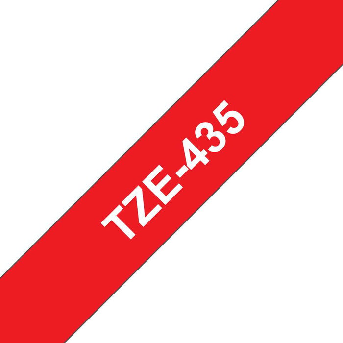 Brother TZE-435 Ruban laminé 12mm x 8m Rouge, blanc