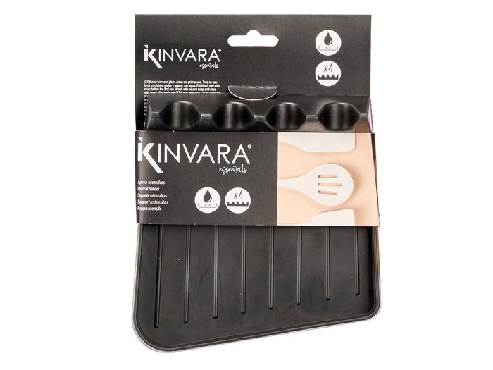 Kinvara Support à ustensiles noir 14 x 4 x 15 cm en plastique TPR (Set de 24) Kinvara Support à ustensiles noir 14 x 4 x 15 cm en plastique TPR (Set de 24)