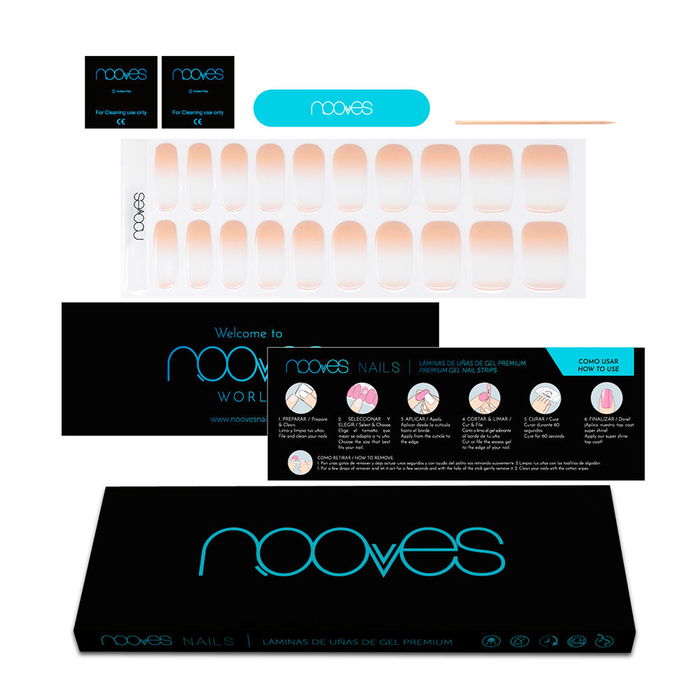 NOOVES Film en Gel pour Ongles Nude Baby Boomer Premium Luxe - 20 unités NOOVES Film en Gel pour Ongles Nude Baby Boomer Premium Luxe - 20 unités