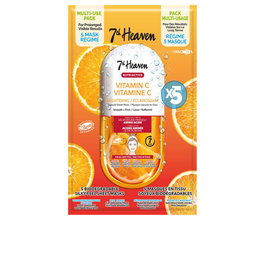 7th Heaven - Masques Visage à la Vitamine C - Lot de 5 Unités - Pour Peau Hydratée, Douce et Rayonnante