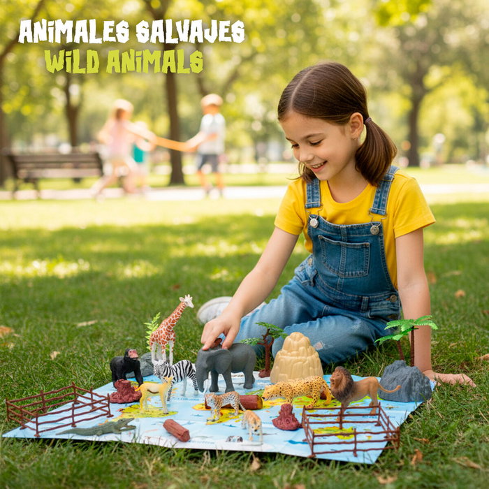 Set Animaux Sauvages Colorbaby Plastique 15 x 10 x 8 cm (4 Unités)