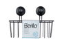 Berilo Support mural rectangulaire en métal noir avec ventouse 24x18x11 cm (Set de 12)