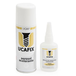 UCAFIX Kit d'adhésif cianoacrylate haute viscosité avec accélérateur (50 ml + 200 ml)