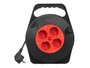 Argon Rallonge électrique enroulable 10 m, 4 prises, 2300W, 24x25x9 cm, Noir et Rouge (Set de 6)