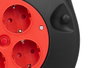 Argon Rallonge électrique enroulable 10 m, 4 prises, 2300W, 24x25x9 cm, Noir et Rouge (Set de 6)