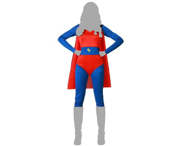 Disfraz Héros Bande Dessinée Costume Rouge Femme Adulte XL Combinaison Cape Carnaval Disfraz Héros Bande Dessinée Costume Rouge Femme Adulte XL Combinaison Cape Carnaval