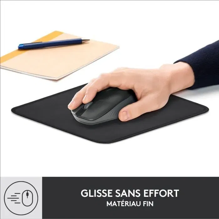 Logitech Série Studio - Tapis de Souris Gaming - Surface de Glissement Ultra-Lisse et Anti-Dérapante - Noir