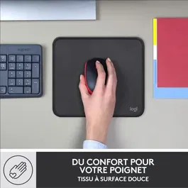 Logitech Série Studio - Tapis de Souris Gaming - Surface de Glissement Ultra-Lisse et Anti-Dérapante - Noir
