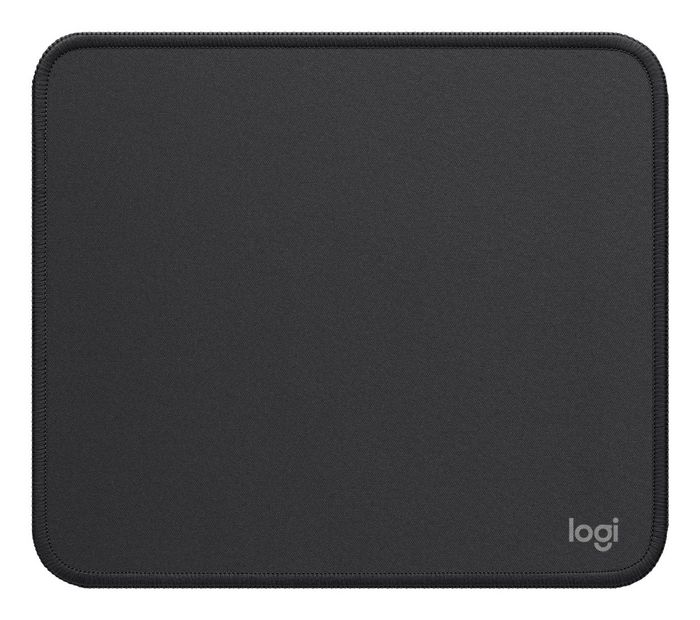 Logitech Tapis de souris doux Studio - 230 x 200 mm, antidérapant, résistant aux éclaboussures, en polyester recyclé et caoutchouc naturel - Coloris Graphite