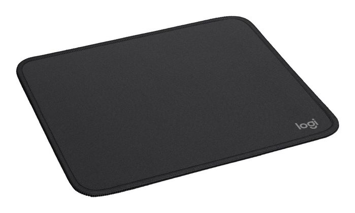 Logitech Tapis de souris doux Studio - 230 x 200 mm, antidérapant, résistant aux éclaboussures, en polyester recyclé et caoutchouc naturel - Coloris Graphite