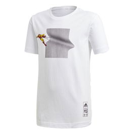 T shirt à manches courtes Enfant Adidas Iron Man Graphic Blanc M