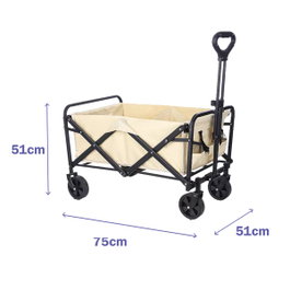 Marbueno Chariot de plage polyvalent pliable beige