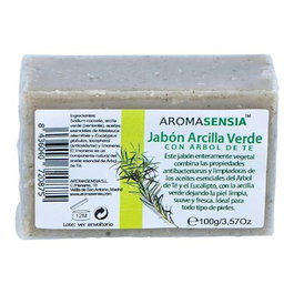 AROMASENSIA Savon à l'Argile Verte 100g - Propriétés Antibactériennes et Nettoyantes