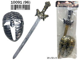 Rama Espada Con Mascara - Épée avec masque, décorations et accessoires pour costume et collection - Dimensions: 20x52x5 cm