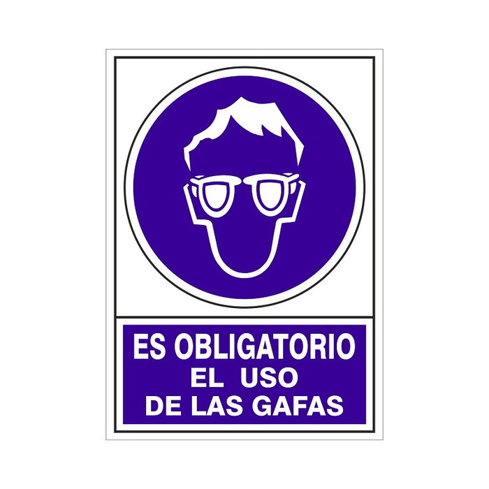 DUVER Signal de sécurité autocollant 105x74 mm - OBLIG.USO GAFAS DUVER Signal de sécurité autocollant 105x74 mm - OBLIG.USO GAFAS