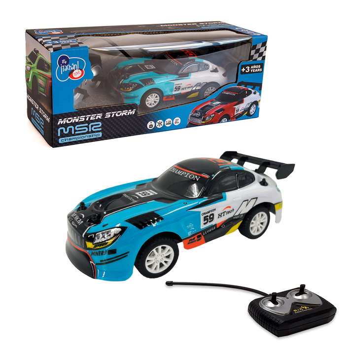 TACHAN - Voiture de Rallye Télécommandée (RC) 1:26 Rally Storm Racing, 27 MHz, T01009, Fonctionne avec 4 Piles AA (non incluses)
