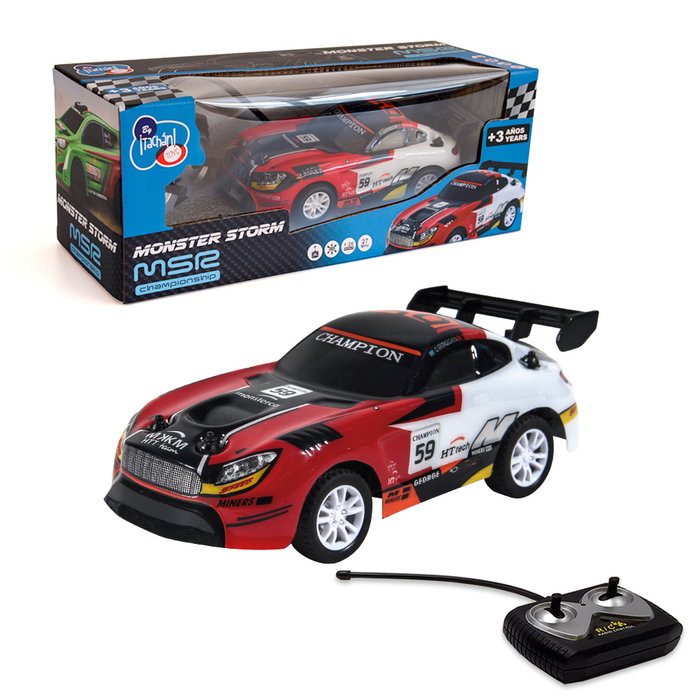 TACHAN - Voiture de Rallye Télécommandée (RC) 1:26 Rally Storm Racing, 27 MHz, T01009, Fonctionne avec 4 Piles AA (non incluses)