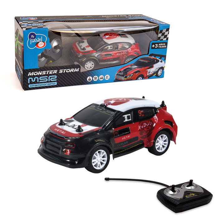 TACHAN - Voiture de Rallye Télécommandée (RC) 1:26 Rally Storm Racing, 27 MHz, T01009, Fonctionne avec 4 Piles AA (non incluses)