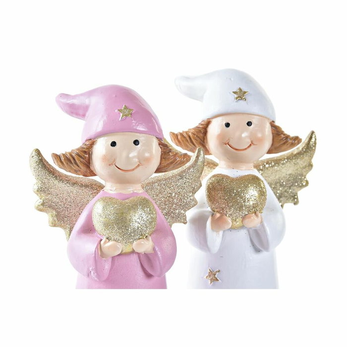 DKD Home Decor Ange en Porcelaine - Lot de 2 Unités