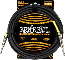 ERNIE BALL Câble d'instrument Silent Jack-Jack SS 6 m - Noir