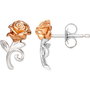 Disney La Belle et la Bête Boucles d'oreilles rose en argent sterling 925