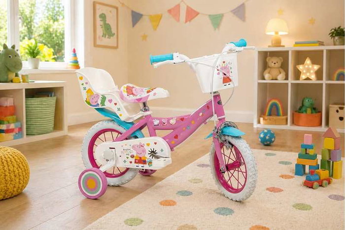 Toimsa - Vélo enfant Bicicleta Peppa Pig 12" rose pour 3 à 5 ans - Matériau fer - Instructions en espagnol