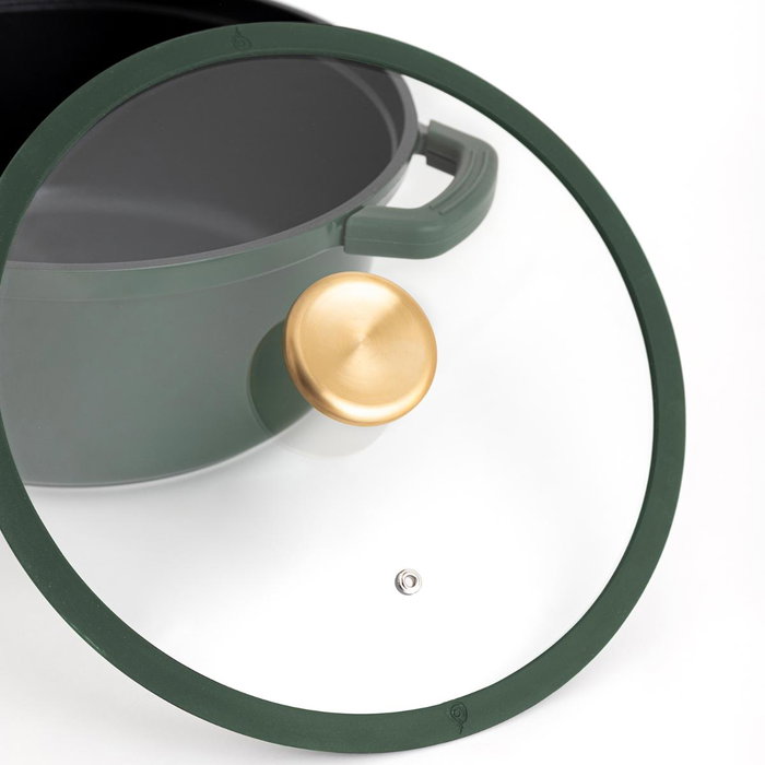 Bidasoa Cacerola Tiara en Aluminium Fondu 28 cm, 6,4 L, Verte, Antiadhésive, Compatible Induction