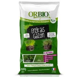 Orbio Engrais gazon - Formule Gazon - Favorise densité et verdure